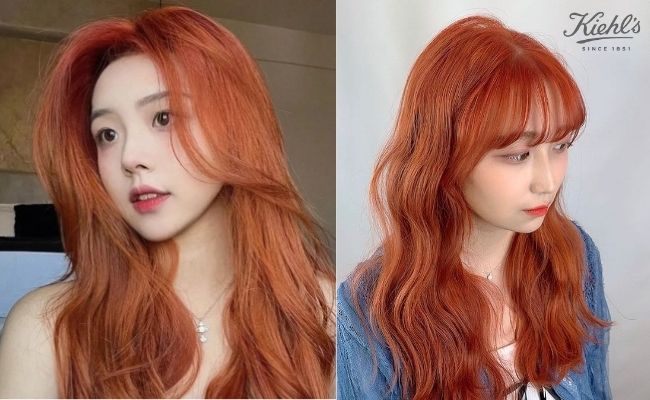Tóc nhuộm màu đỏ cam