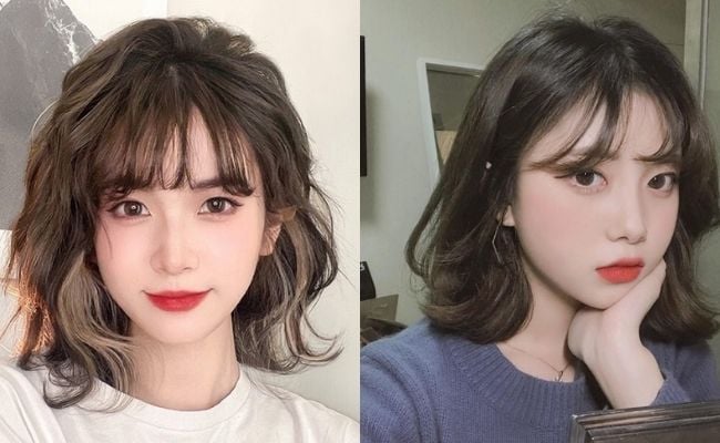 Tóc uốn mái ngắn hot trend