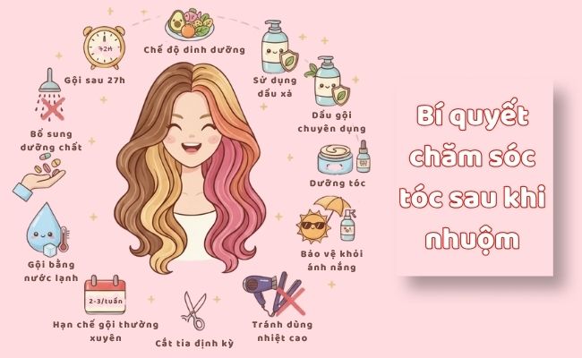 Bí quyết chăm sóc tóc sau khi nhuộm
