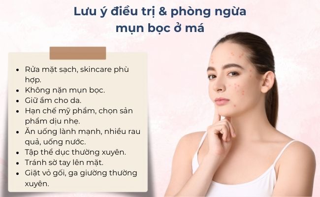 Lưu ý để điều trị và phòng ngừa mụn bọc ở má hiệu quả