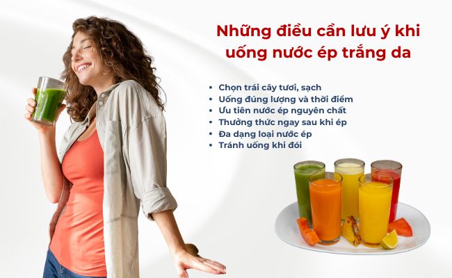 Những điều cần lưu ý khi uống nước ép trắng da