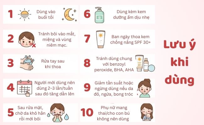 Những lưu ý quan khi sử dụng Adapalene
