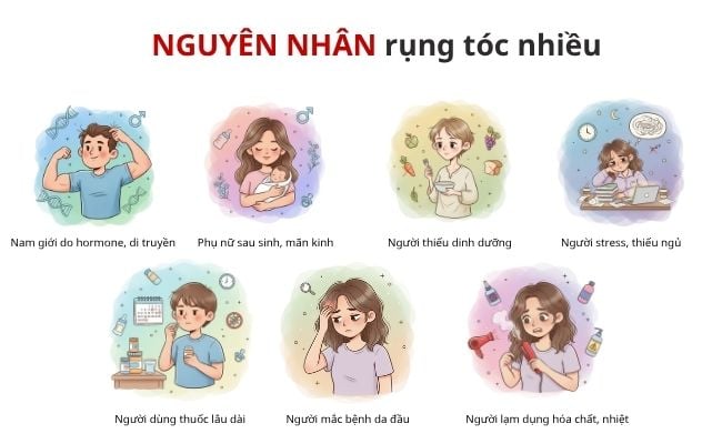 Đối tượng dễ bị rụng tóc