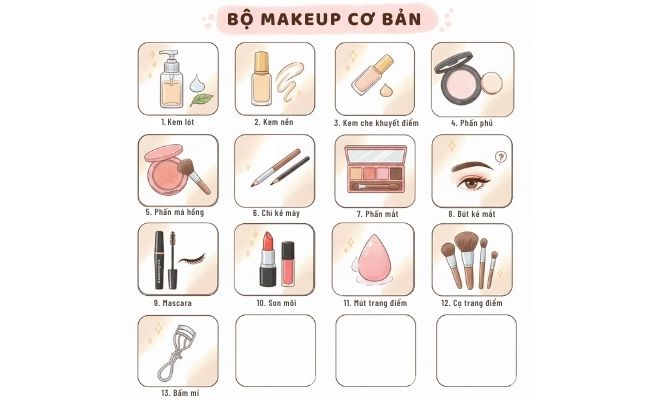 Bộ makeup cơ bản gồm những gì?