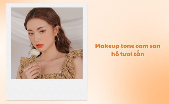 Makeup tone cam san hô tươi tắn