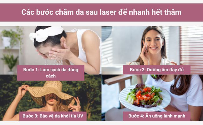 Các bước chăm da sau laser để nhanh hết thâm