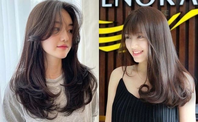 Tóc dài uốn đuôi kiểu chữ C