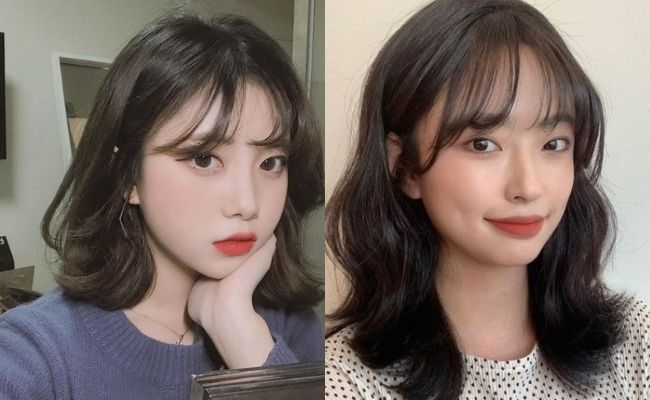 Tóc xoăn sóng lơi ngang vai mái thưa tươi tắn