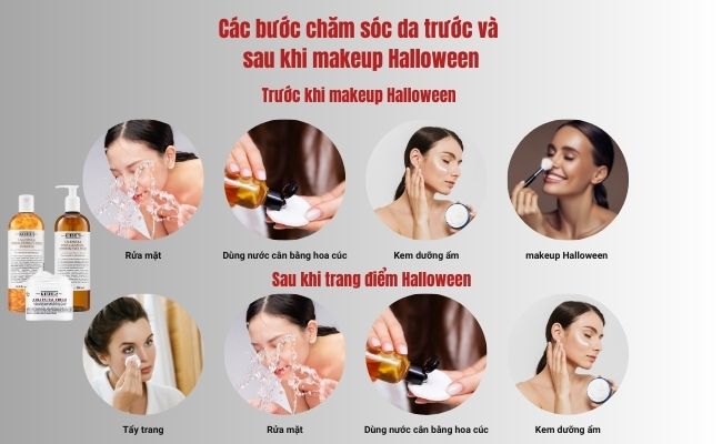 Các bước chăm sóc da đúng cách trước và sau khi makeup Halloween