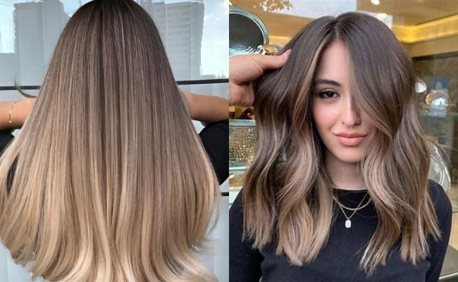 Tóc nâu lạnh ombre chuyển màu thời thượng