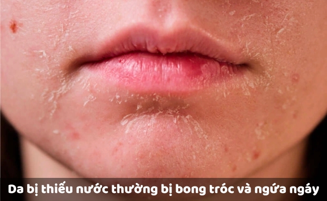 Da bị thiếu nước thường bị bong tróc và ngứa ngáy