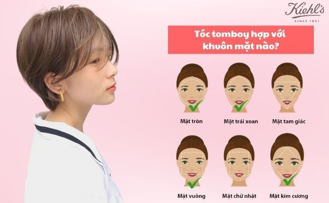 Tóc tomboy hợp với khuôn mặt nào?