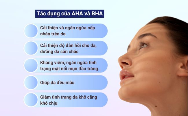 AHA và BHA có tác dụng chung gì cho da?