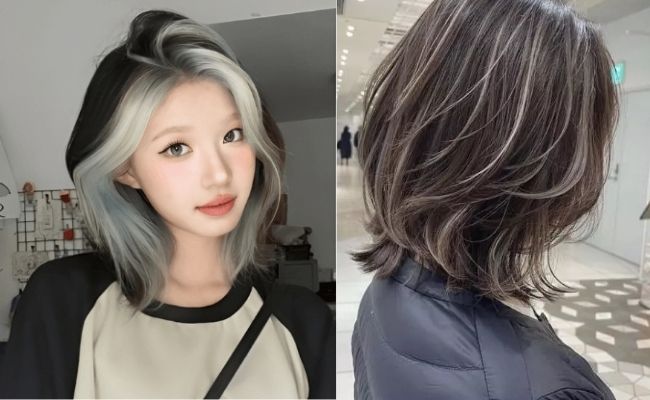 Tóc layer ngang vai nhuộm highlight