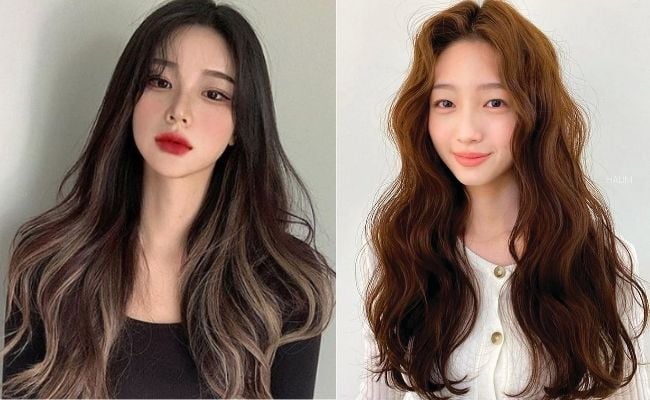 Tóc xoăn lọn to cho mặt tròn béo