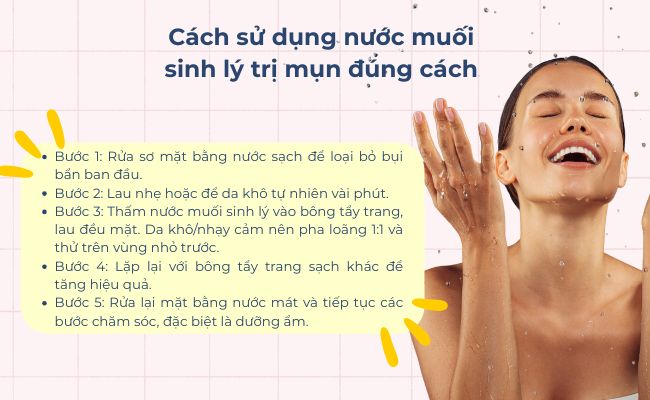 Cách sử dụng nước muối sinh lý trị mụn đúng cách