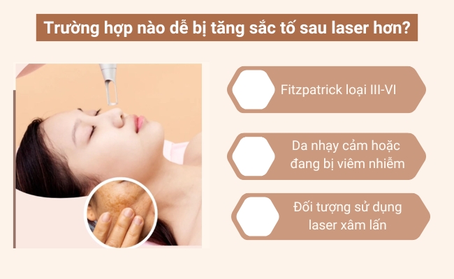 Da bị mụn, viêm nhiễm rất dễ bị tăng sắc tố sau khi laser