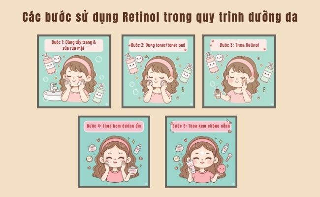 Hướng dẫn chi tiết các bước dùng Retinol