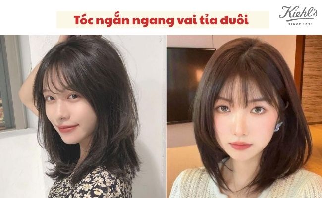 Tóc ngắn ngang vai tỉa đuôi