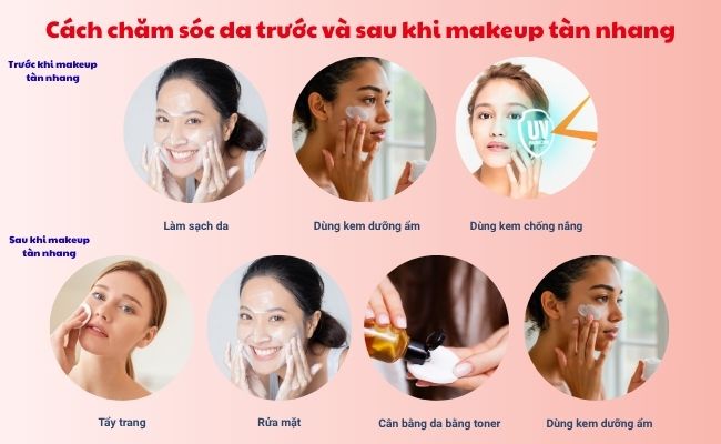 Cách chăm sóc da trước và sau khi makeup tàn nhang