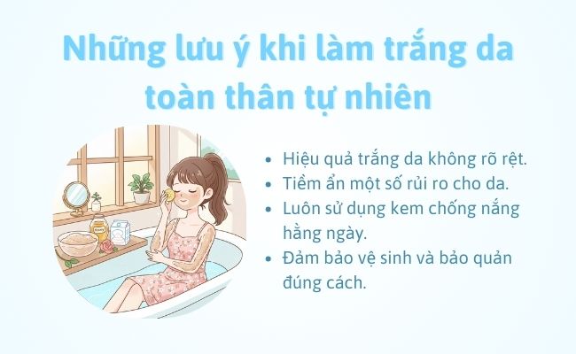 Những lưu ý khi làm trắng da toàn thân tự nhiên