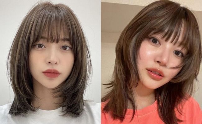 Tóc mái ngố kết hợp tóc lob thanh thoát