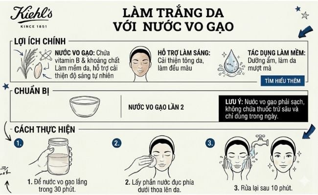 Làm trắng da với nước vo gạo 