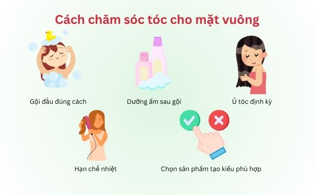 Hướng dẫn chăm sóc kiểu tóc cho mặt vuông