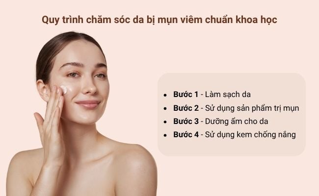Quy trình chăm sóc da bị mụn viêm chuẩn khoa học