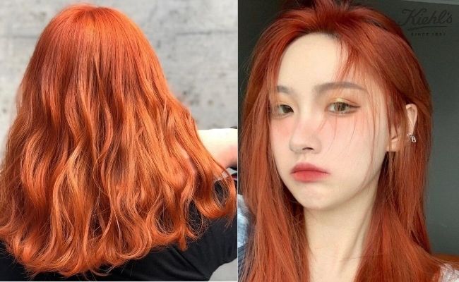 Màu tóc nhuộm cần tẩy cam đào