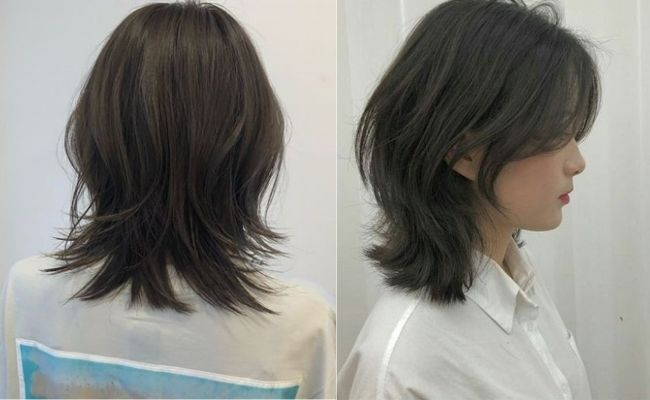 Tóc wolf cut ngắn cho mặt dài