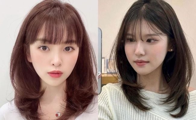 Tóc uốn cúp nhẹ kết hợp mái thưa