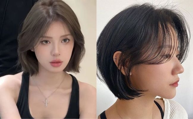 Tóc mái bay kết hợp tóc bob cắt ngắn hack tuổi