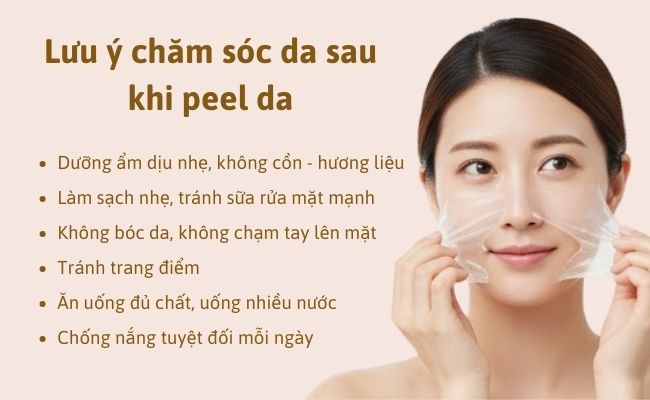Lưu ý chăm sóc da sau khi peel da