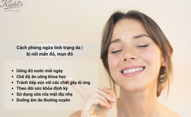 Cách phòng ngừa tình trạng da bị nổi mẩn đỏ, mụn đỏ
