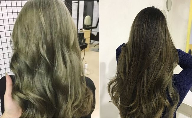 Tóc màu xanh rêu sáng