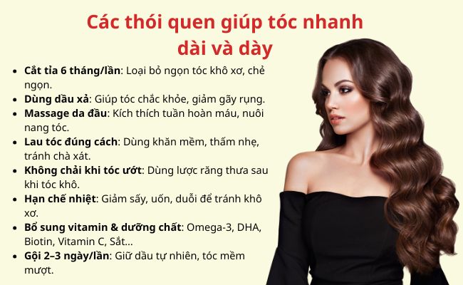 Các thói quen giúp tóc nhanh dài và dày trong 7 ngày