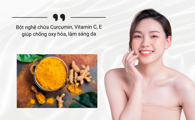 Cách dưỡng trắng da mặt với bột nghệ