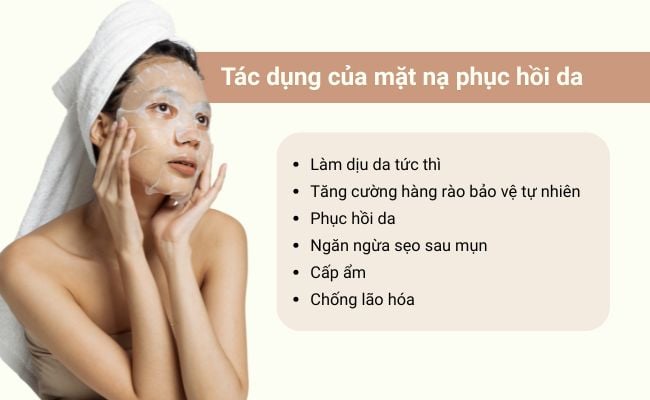 Đắp mặt nạ phục hồi da giúp cung cấp dưỡng chất, tái tạo làn da mệt mỏi và mang lại vẻ rạng rỡ từ bên trong