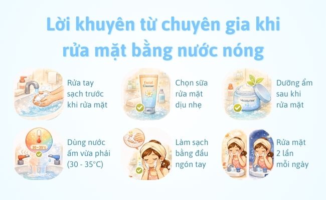 Lời khuyên từ chuyên gia khi rửa mặt bằng nước nóng
