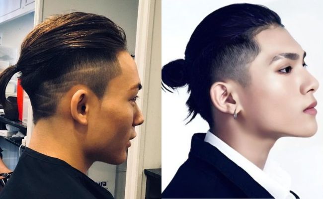 Tóc nam buộc dài cạo hai bên phong cách