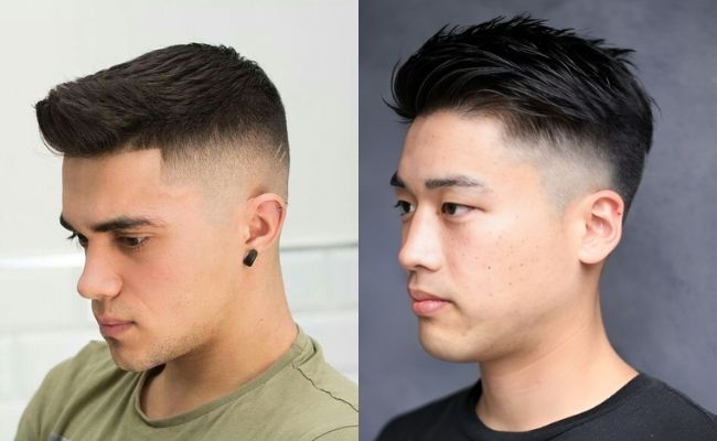 Tóc nam cạo hai bên mái ngắn vuốt cao