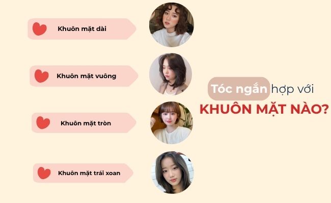 Tóc ngắn hợp với những hình dạng khuôn mặt nào?
