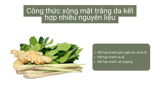 Công thức xông mặt trắng da kết hợp nhiều nguyên liệu