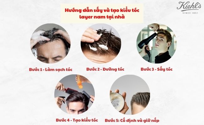 Hướng dẫn sấy và tạo kiểu tóc layer nam tại nhà