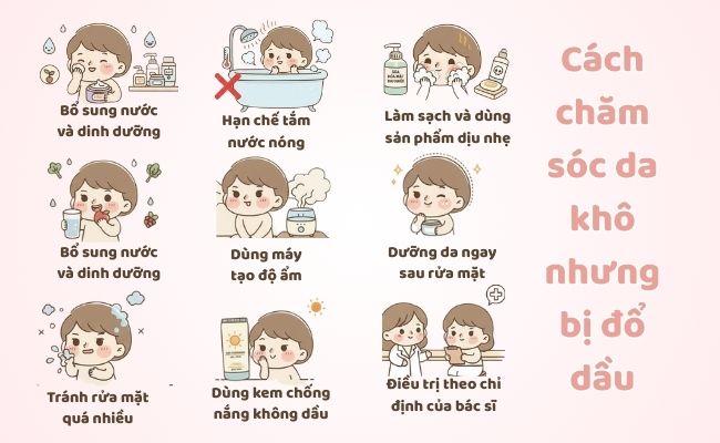 Cách chăm sóc da khô nhưng bị đổ dầu đúng cách