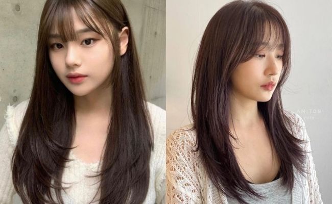 Tóc mái thưa kết hợp tóc dài tỉa layer độc đáo