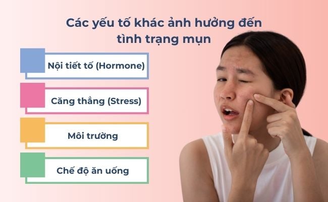 Các yếu tố khác ảnh hưởng đến tình trạng mụn 