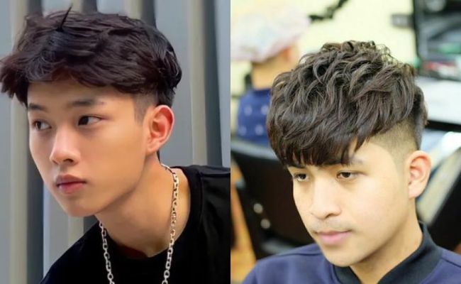 Tóc nam cạo 2 bên để mái uốn xoăn nhẹ