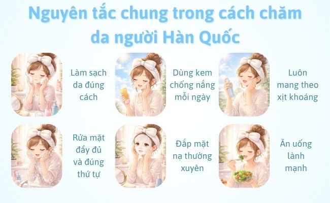Nguyên tắc chung trong cách chăm da người Hàn Quốc